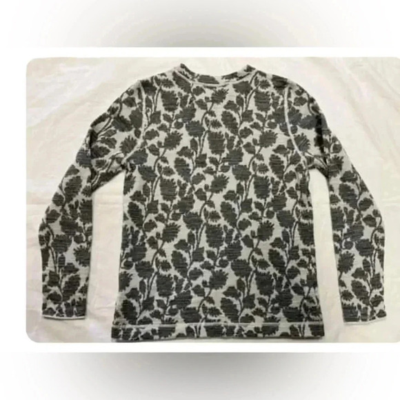 Loft Wool Blend Leaves Long  Sleeve Crewneck Sweater Size Large - Picture 4 of 8